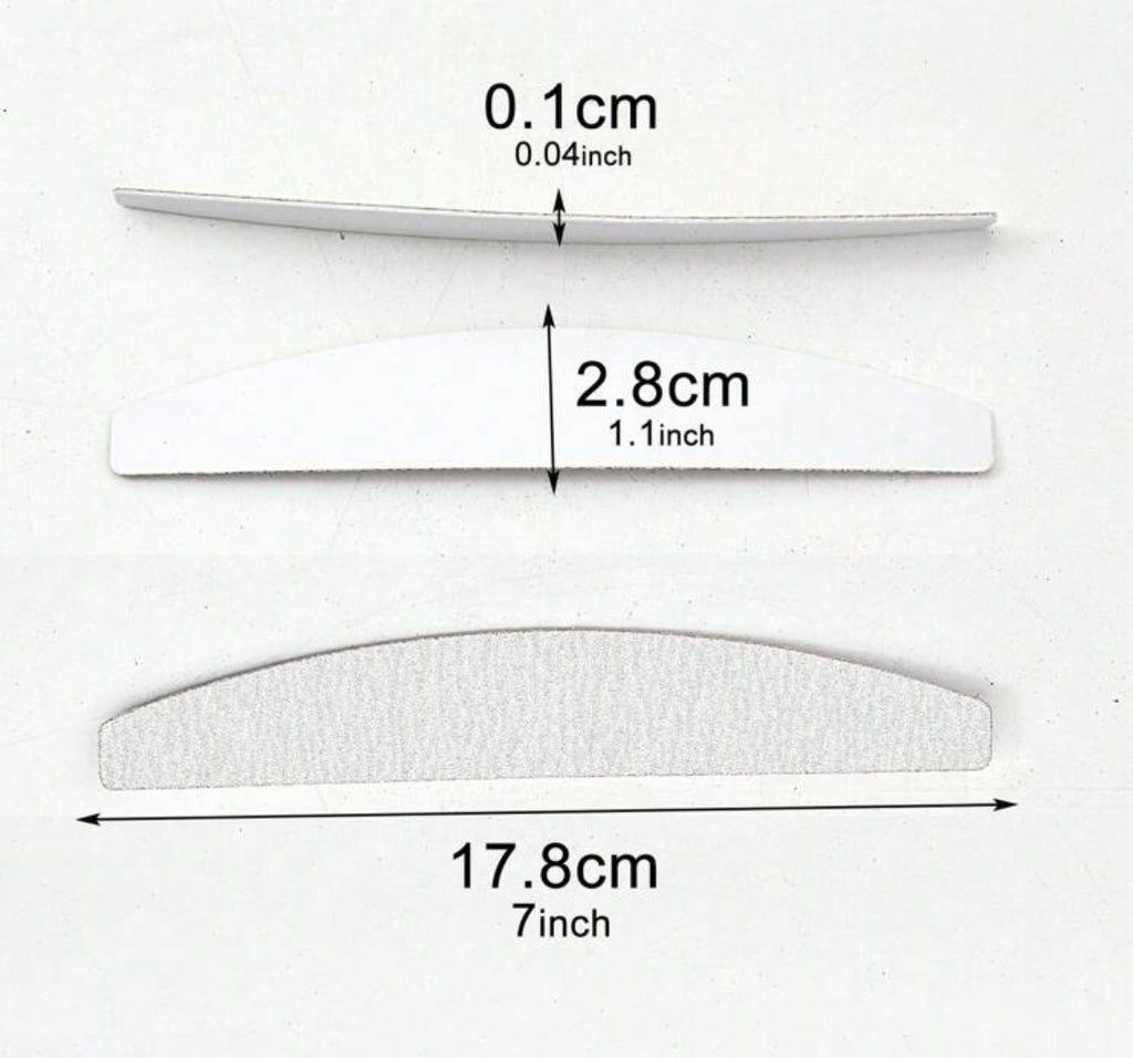 Stainless Steel Replaceable Sandpaper Nail Buffer Bar With Grey Zebra Pattern, Washable & Tearable, 180 Grit (Please Buy Stainless Steel Piece Separately)