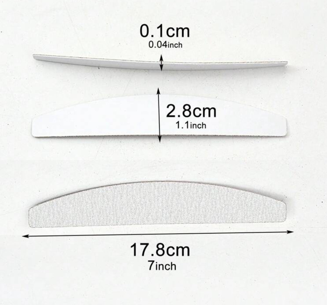 Stainless Steel Replaceable Sandpaper Nail Buffer Bar With Grey Zebra Pattern, Washable & Tearable, 180 Grit (Please Buy Stainless Steel Piece Separately)