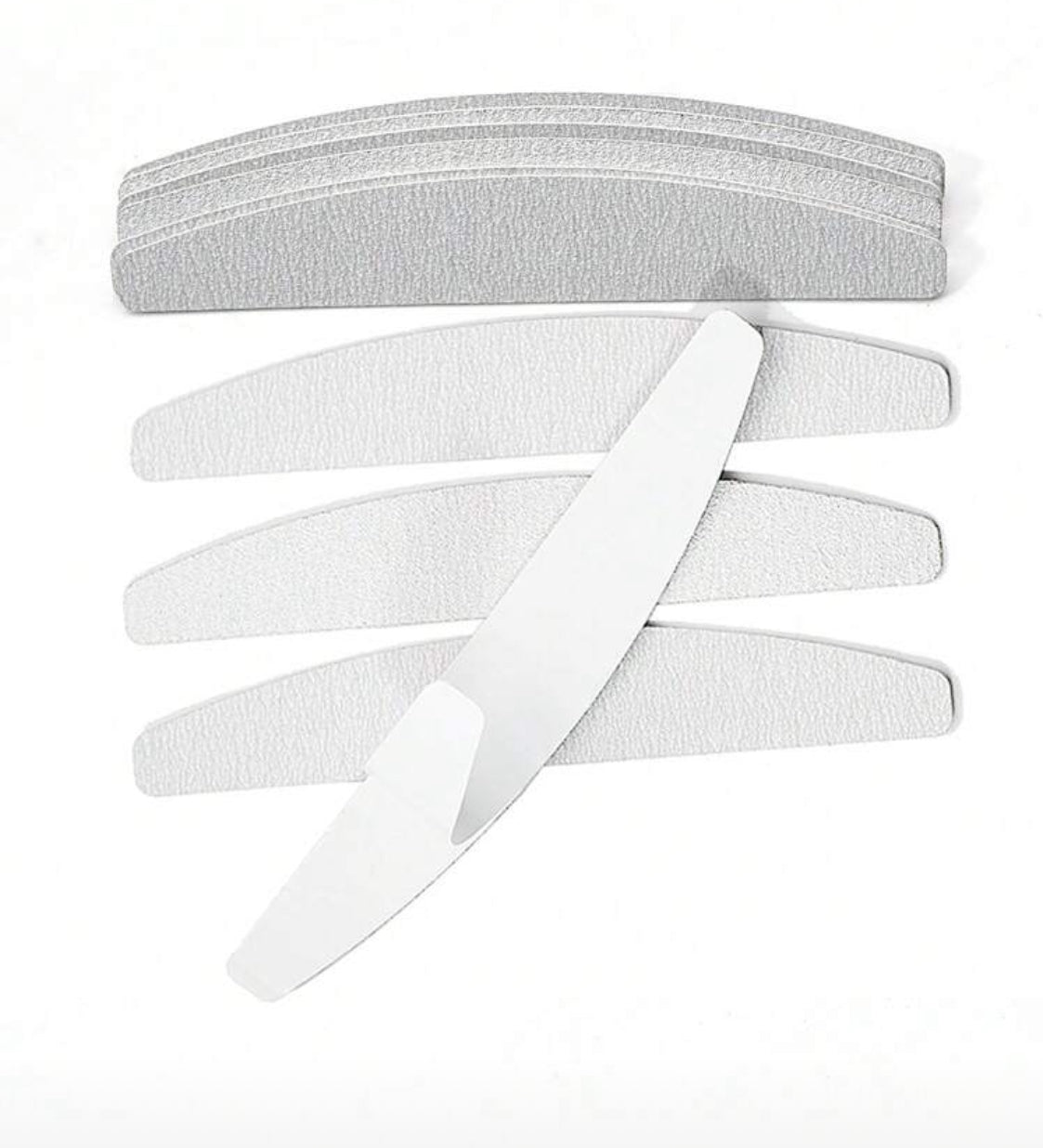 Stainless Steel Replaceable Sandpaper Nail Buffer Bar With Grey Zebra Pattern, Washable & Tearable, 180 Grit (Please Buy Stainless Steel Piece Separately)
