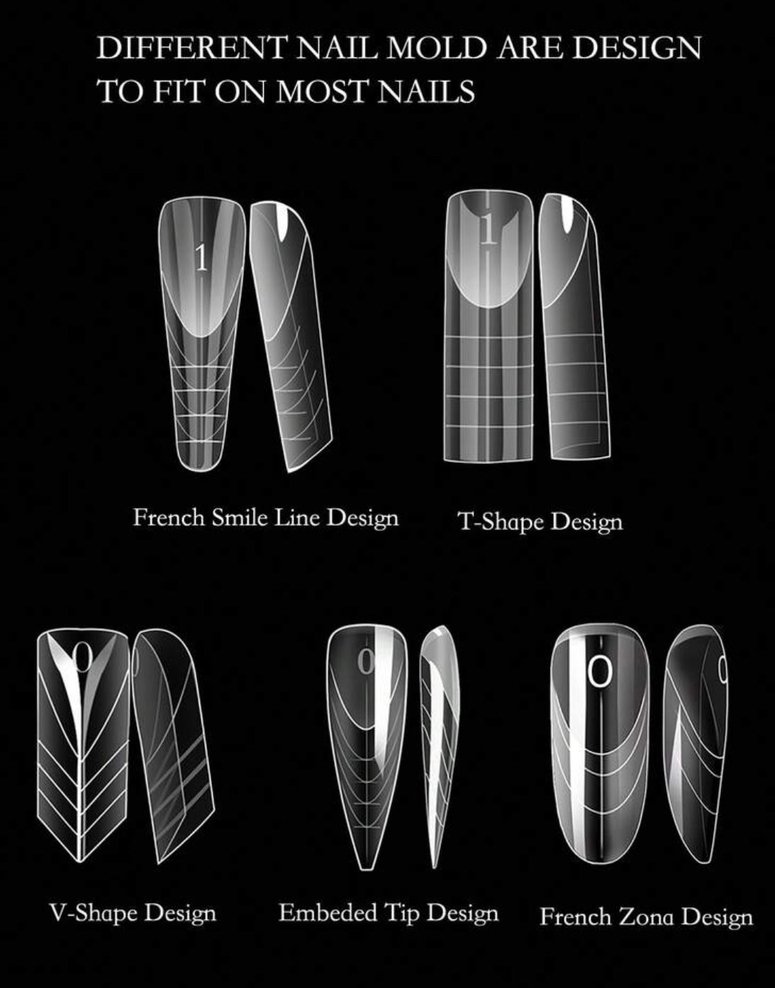 75pcs French Nail Dual Forms Set