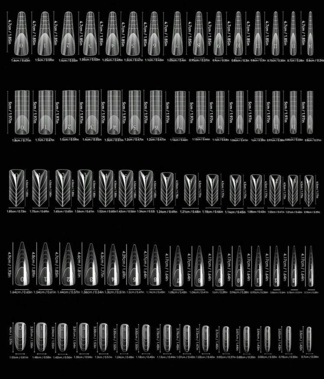75pcs French Nail Dual Forms Set
