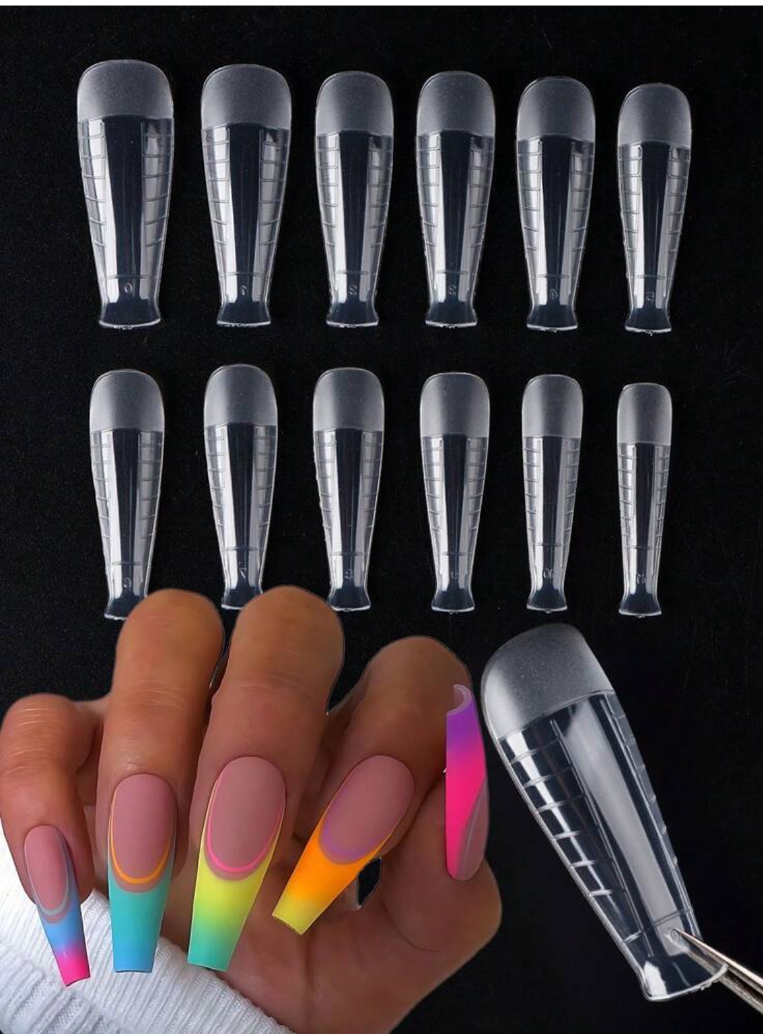 60pcs/Pack Long Coffin Ballerina