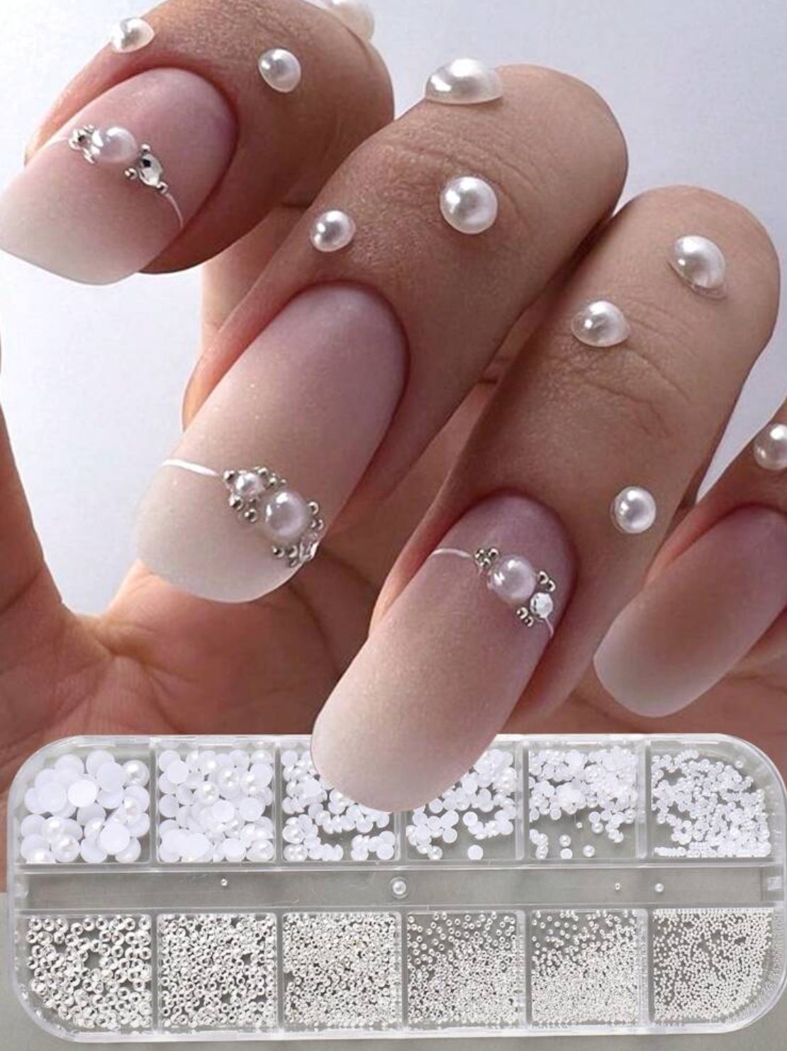 White Faux Pearl For Nails Caviar Bead Nail Art
