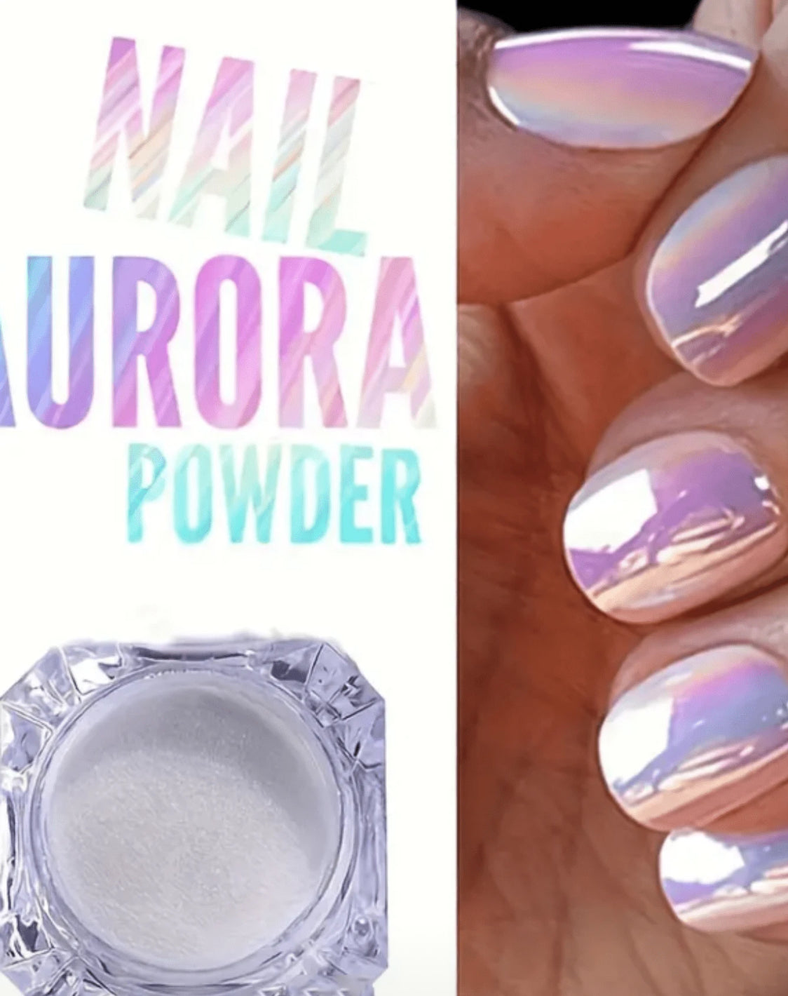 Chrome Holographic Aurora Rainbow Mirror Nail Powder