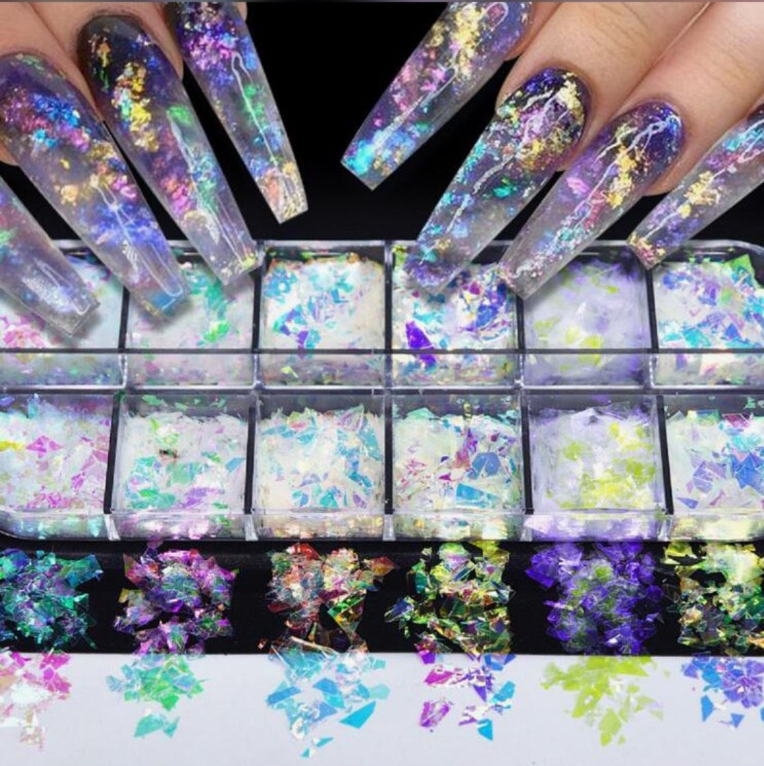 12 Grids Nail Sequins Decorations